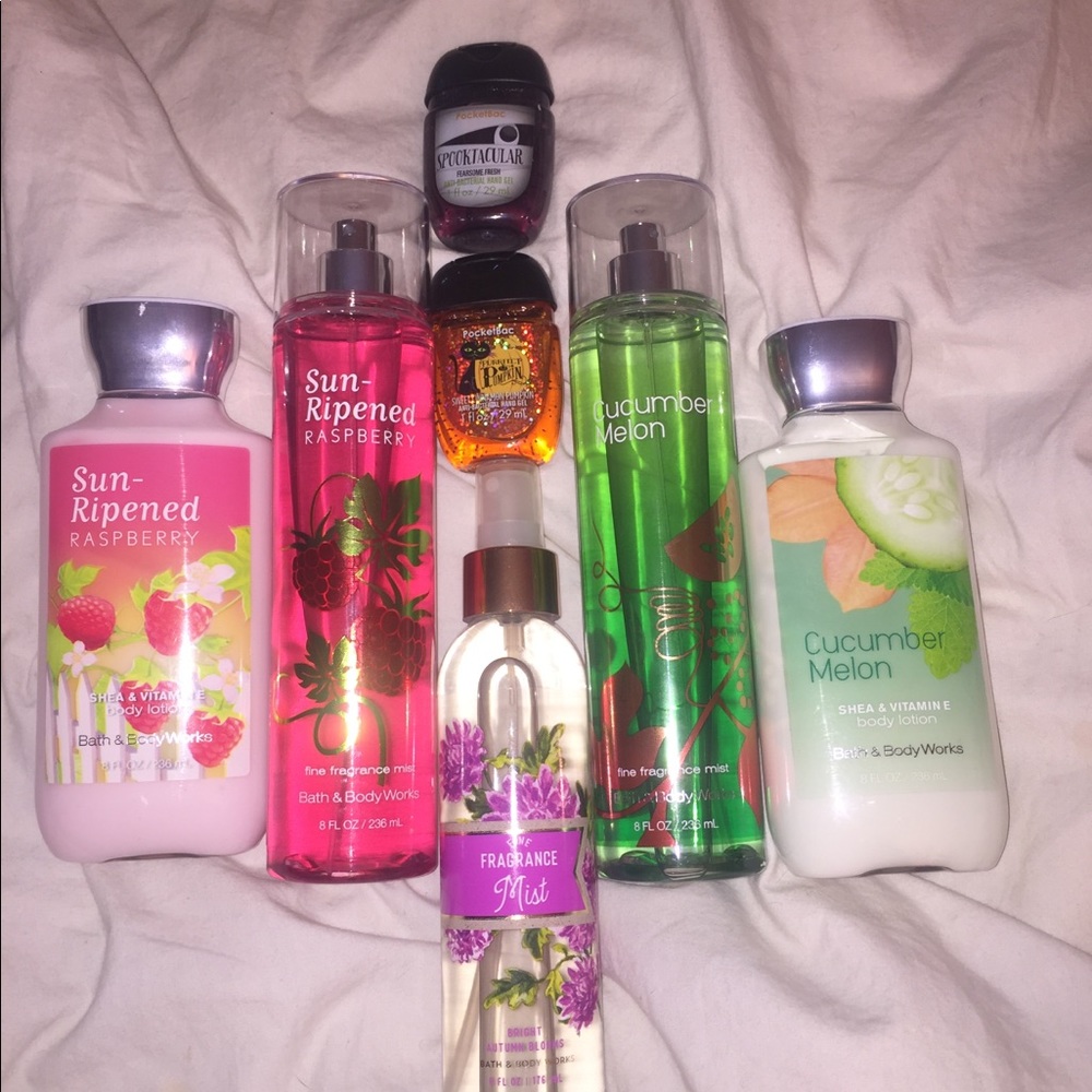 Bath and body works set of lotion and body sprays